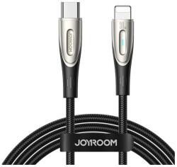 JOYROOM star-light adatkábel, type-c - lightning, 30w, 120cm, gyorstöltő, led jelzés, fekete (SA27-CL3 1)
