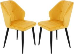 Kring Kubra szék, 2 darab, bársony, sárga