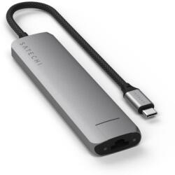 Satechi 7 az 1-ben USB-C vékony többportos adapter Ethernettel - Space Grey (ST-P7SM)