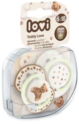 LOVI Lovi, Teddy Love, suzeta din silicon, dinamica, 6-18 luni, 2 buc