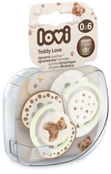 LOVI Lovi, Teddy Love, suzeta din silicon, dinamica, 0-6 luni, 2 buc