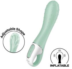 Satisfyer Vibrator Gonflabil Air Pump Vibrator 3, 12 Moduri Vibratii, Silicon, USB, Verde, 20.8 cm Vibrator