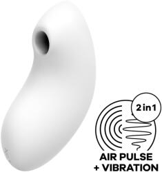 Satisfyer Stimulator Clitoris Vulva Lover 2 Air Pulse+Vibration USB Silicon Alb Vibrator