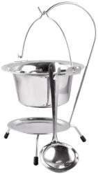 Magic home Tálalókészlet, MagicHome, mini bogrács állvánnyal és merőkanállal, 17 cm, 800 ml, rozsdamentes acél (TC801835)