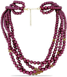  Arannyal Bevont Ezüst Nyaklánc Lila színű Édesvízi Gyönggyel és Ural Citrinnel, Y58922