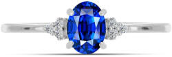  Ezüst Gyűrű Ausztrál Kék Zafírral és Fehér Topázzal, Y61790/59
