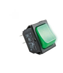 Somogyi Elektronic STV 02 világítós billenőkapcsoló, 2 áramkör - 2 állás, 250 V, 10 A, zöld