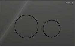 GEBERIT Sigma40 működtetőlap 2 mennyiséges öblítéshez, kerek, fekete üveg (GE-115.628.SJ.1)