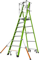 Little Giant Ladder Телескопична стълба от фибростъкло с предпазен кош Safety Cage - работна височина 4.24 метра (19708EN)