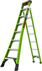 Little Giant Ladder Двураменна стълба от фибростъкло 8+6 стъпала KING KOMBO Industrial със звукова система Ground Cue (13814EN-071)