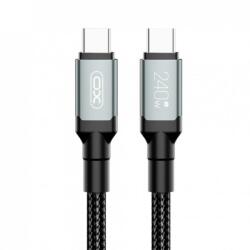 XO Cablu USB 2.0 type C la USB type C 240W 2m brodat/metalic Negru, XO NB-Q264B (XO-NB-Q264B)