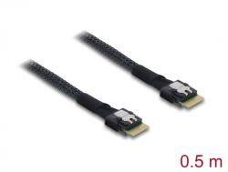 Delock Cablu PCIe 4.0 Slim SAS SFF-8654 4i la Slim SAS SFF-8654 4i 0.5m, Delock 83016 (83016)
