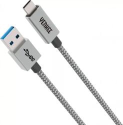 YENKEE YCU 311 GY USB 3.1 USB szinkronizáló és töltőkábel alumínium ház és nylon kábelfonat 1m (YCU 311 GY) (YCU311 GY) (YCU311 GY)