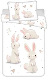  Pamut ágynemű babaágyba BUNNIES fehér Ágyneműhuzat mérete: 40 x 60 cm | 100 x 135 cm