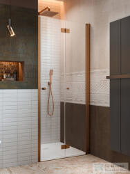 Radaway Nes DWB 90 zuhanyajtó, szálcsiszolt réz profil, jobbos 10029090-93-01R (10029090-93-01R)