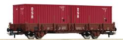 Roco 6600138 Pőrekocsi rakoncákkal, Kbs, DSR konténerrel, DR IV (9005033070830)