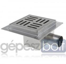 ERMETIQ Rozsdamentes Square Stripes padlóösszefolyó 120x120 / 40-50 (VEN-S5012A)