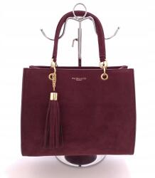 Flora&Co Női kézitáska, bordó, öko velúr, levehető pánt