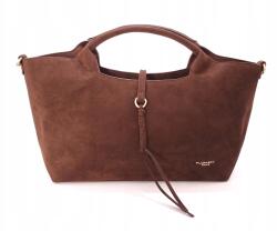 Flora&Co Barna hosszúkás női válltáska, öko velúr, Flora&Co F7576