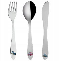 Artemis Gyerek evőeszköz készlet, acél, autó motívummal, 3 részes (VD-143688)