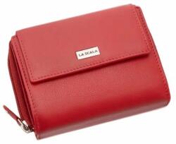 La Scala piros kívül cipzáras közepes női bőr pénztárca cna1509