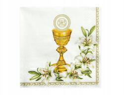 PartyDeco Szalvéta Kehely, fehér, 33×33cm, 20db/csomag