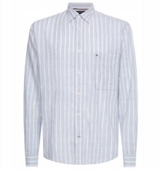 Tommy Hilfiger Férfi Len Casual ing, Size M, kék, MW0MW23145, -40% (MW0MW23145)