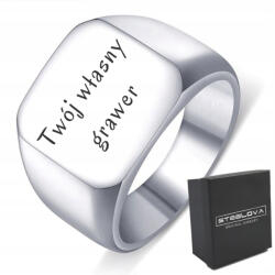 STEELOVA Fényes Acél Szignó, gravírozással, méret32 (OS1169)