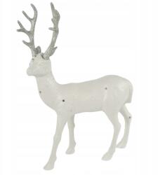 EM&EM Fehér rénszarvas csillámos figura dekoráció 32 cm (RS912-84)