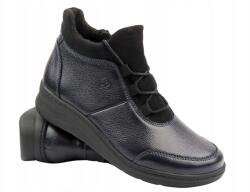 Helios Női Helios Komfort 564 bakancs, sötétkék bőr, melegített polár belső, Size 36-41 (564.41)