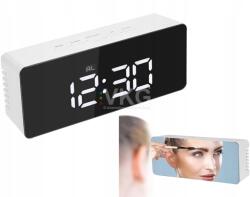 Verk Group Óra ébresztőórával, hőmérővel, LED, tükör, riasztás, dátum, 4in1 (01457_B)