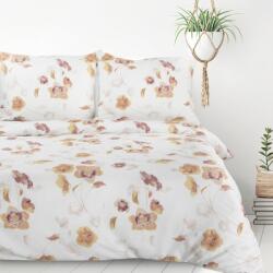 Takoy Lenjerii de pat 140x200 cm din microfibră albă și culoare maro cu model floral IGA Design 91 Lenjerie de pat