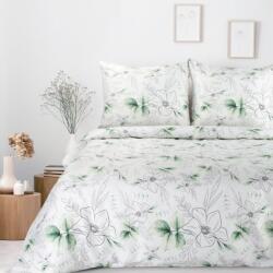 Takoy Lenjerii de pat 220x200 cm bumbac culoare albă, verde cu model floral SPRING 28 Lenjerie de pat
