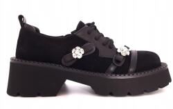 Goe Fekete női oxford félcipő, Size 37 (SS2N4076)