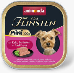  Animonda Vom Feinsten Adult Mini Kalb, Schinken, Basilikum (borjú, sonka, bazsalikom) alutálkás eledel felnőtt kistestű kutyának 100g (82360)