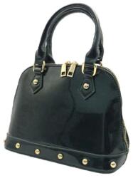  Sara Moda- Kézitáska- Kis méret- Szegecselt- SM2172- Fekete Lakk- (SM2172)