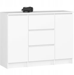 AKORD Girgo fiókos szekrény, 101cm, fehér, fiókos, ABS élek (KOMMK1002D3SZWEISSPK)