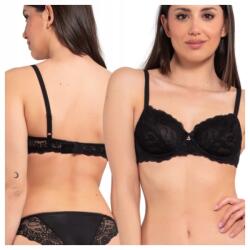 Siélei Melltartó, állítható, csipke, virágos, fekete, Size 95B