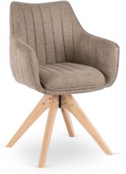 Klubfotel LEMON forgó étkezőszék, bézs natúr lábakkal