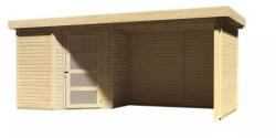Karibu fából készült kerti ház KARIBU SCHWANDORF 3 + menedékhely 280 cm hátsó és oldalfalakkal együtt (77744) natur (LG3901)