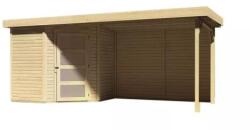 Karibu fából készült kerti ház KARIBU SCHWANDORF 3 + menedékhely 280 cm beleértve a hátsó falat (9212) natur (LG3899)