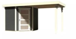 Karibu fából készült kerti ház KARIBU SCHWANDORF 3 + egy menedéket 240 cm (77739) terragrau (LG3892)
