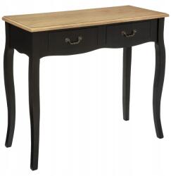 Atmosphera Fekete konzol, 2 fiókkal, fa, nappaliba, előszobába (114515B)