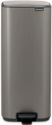 Brabantia Bo Pedal Bin pedálos hulladékgyűjtő szagmentesen záródó Soft-Close fedél, karcsú, négyzetes forma, műanyag tartály, 30L - O méret, acél, platinaszürke - 238161 (238161)