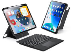 Dux Ducis DK Series Bluetooth Keyboard tok Apple iPad Pro 12.9 (2020/2021/2022) tok billentyűzettel, fekete
