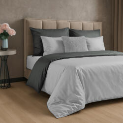 Takoy Kétoldalas pamut ágyneműhuzat 220x200 cm világosszürke és acélszínű NOVA 3