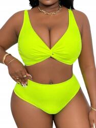Shein Kétrészes Zöld Plus Size Fürdőruha, Size 50, 95% poliészter, 5% elasztán