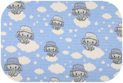 Bergon Színes mintás textil pelenka 70x80 cm- Kék elefánt kalapban