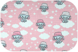 Bergon Színes mintás textil pelenka 70x80 cm- Rózsaszín elefánt kalapban