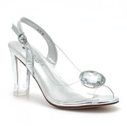 SCA'VIOLA Scaviola Szilikon Szandál, G-17 Silver, Size r38, átlátszó sarok (G-17 SILVER)